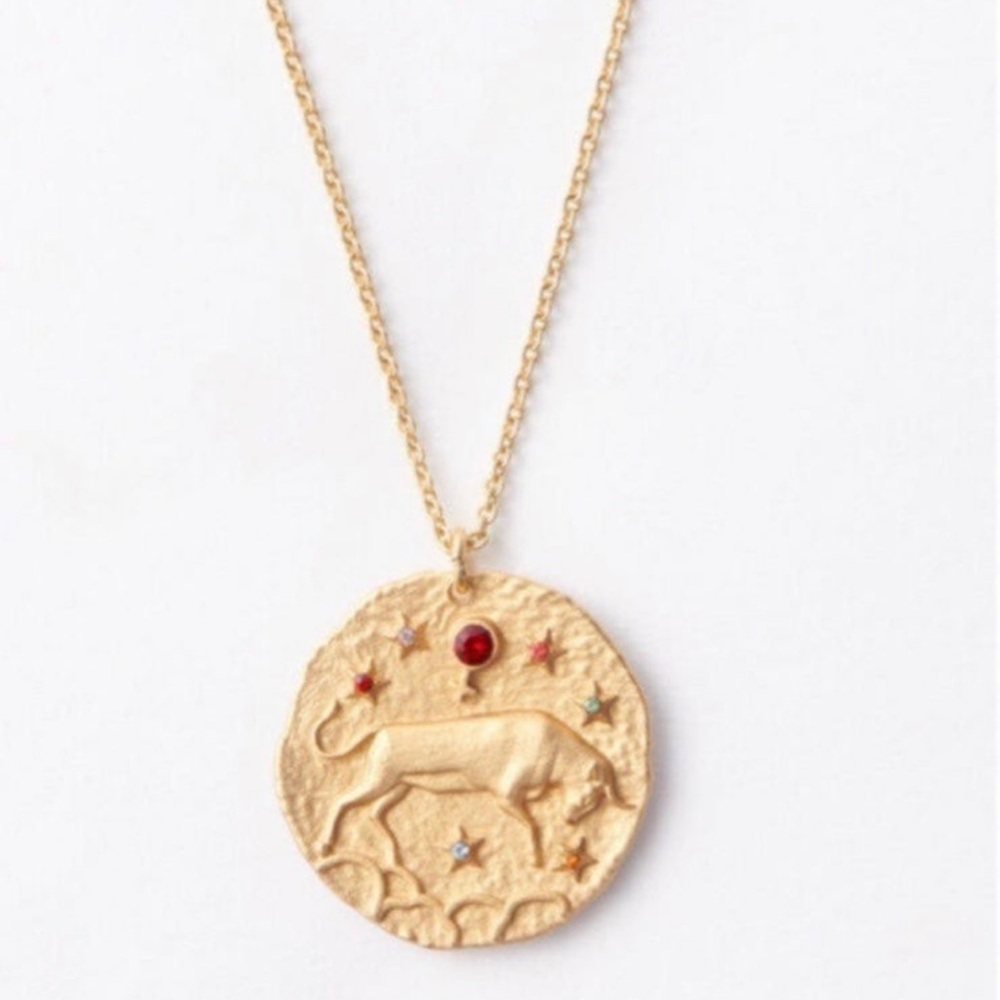 Zodiac Sign Pendant Necklace Taurus by Maje